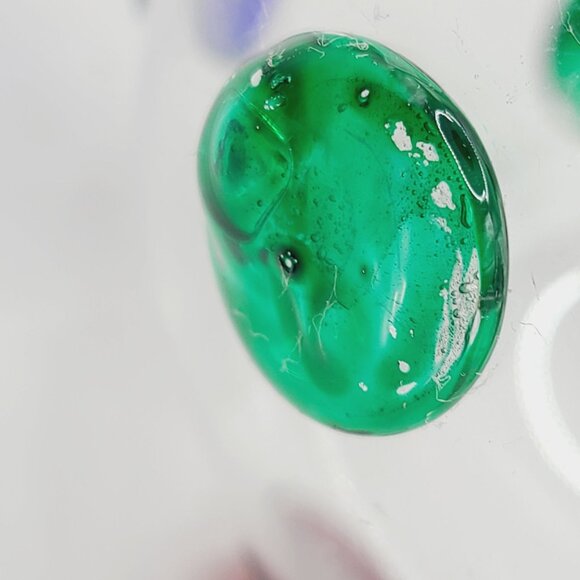 Hand-Blown Glass Ornament With Colored Accents 4.5-Inch Diameter Made In Italy - Picture 9 of 12